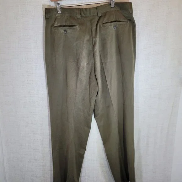 READ Tommy Bahama Silk Dress Pants Mens Act 36x30 Brown Pleated Relaxed Trousers - Picture 2 of 13